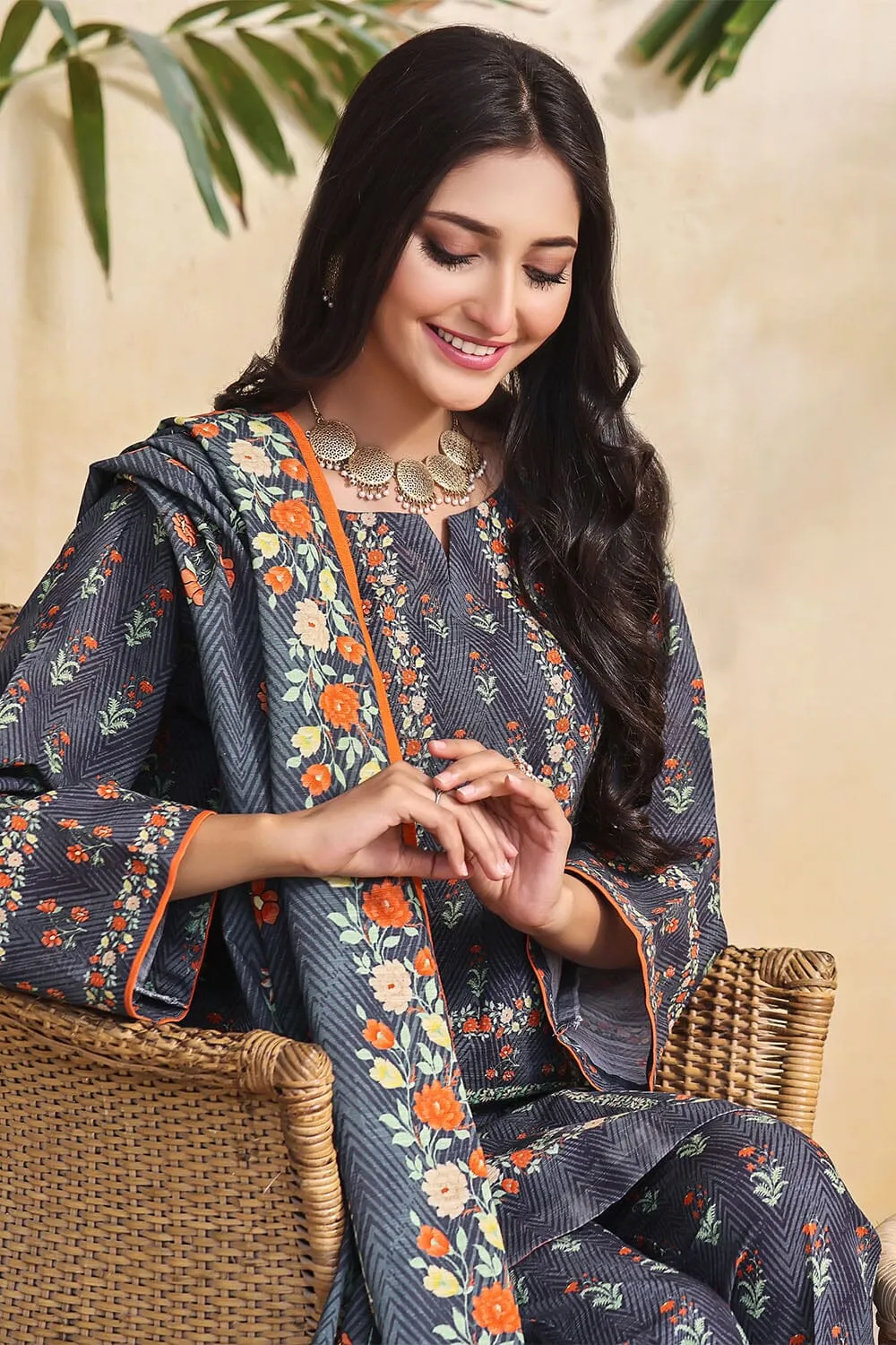 3PC Unstitched Khaddar Suit KKH-2264