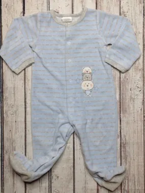 Absorba Baby Blue & Gray One Piece