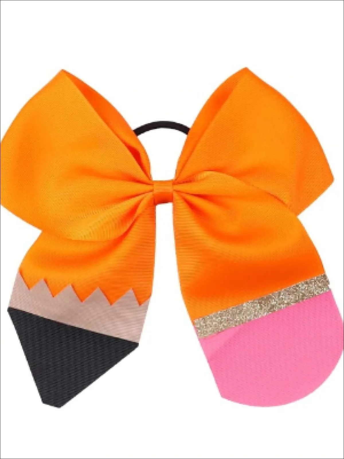 Back to School Pencil Bow Elastic Hair Tie