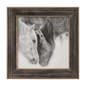 Black and White Horse Printed Photograph