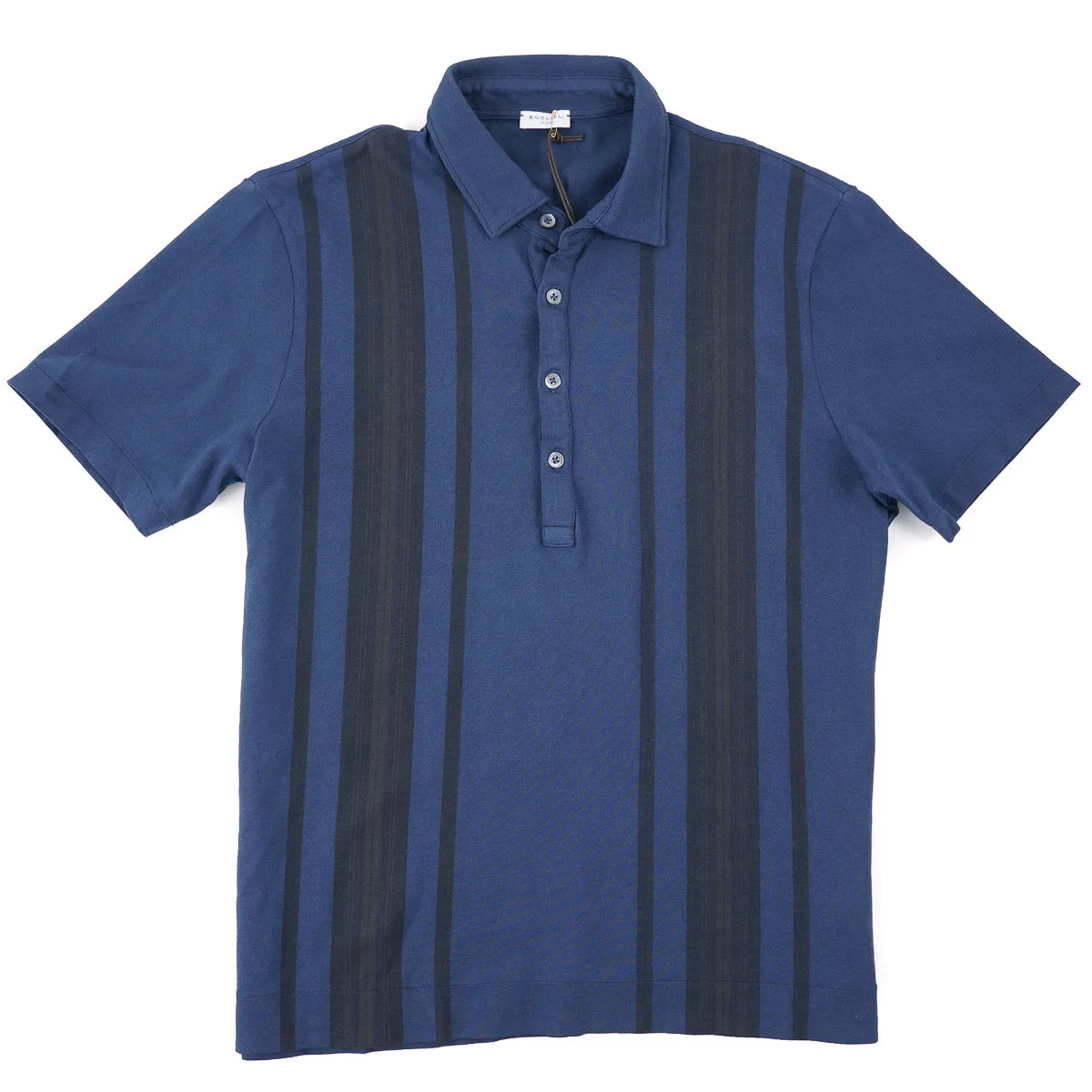 Boglioli Striped Pique Cotton Polo Shirt