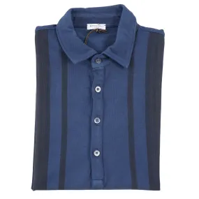 Boglioli Striped Pique Cotton Polo Shirt