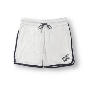 Botanic Mesh Gym Short - White w. Blue Taping