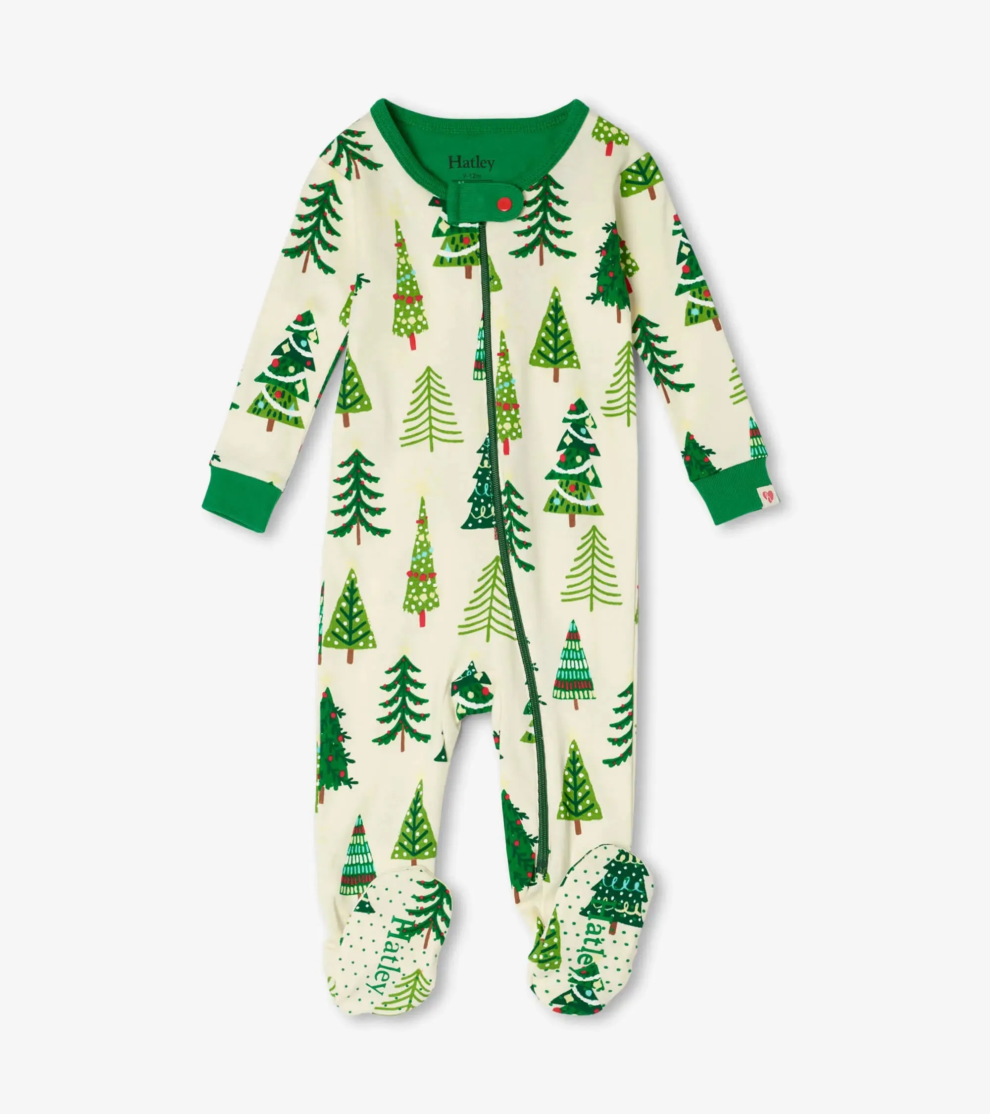 Christmas Trees Glow In The Dark Footed Coverall | Hatley