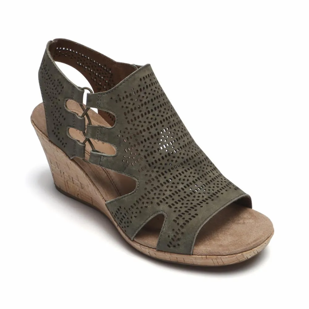 Cobb Hill JANNA PERF SANDAL BT GREEN/NUBUCK