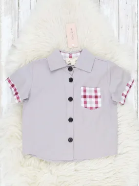 Crimson & Grey Plaid Polo