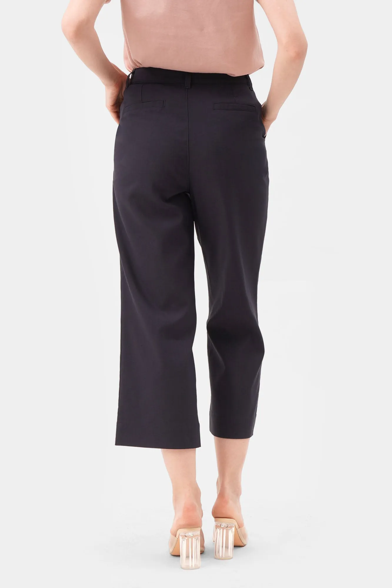 Cropped Pull Up Trousers