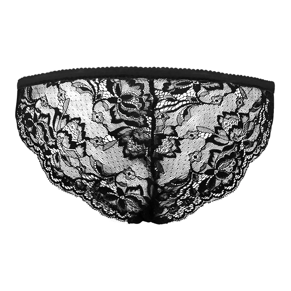 Custom Face Zipper Black Lace Panties Sexy Underwear