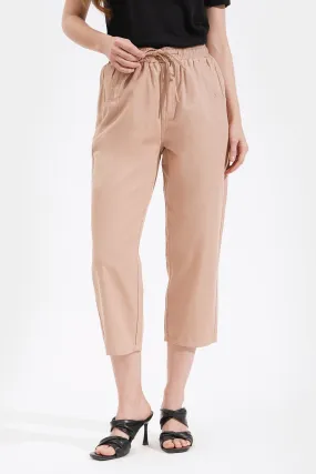 Drawstring Waist Cropped Trousers