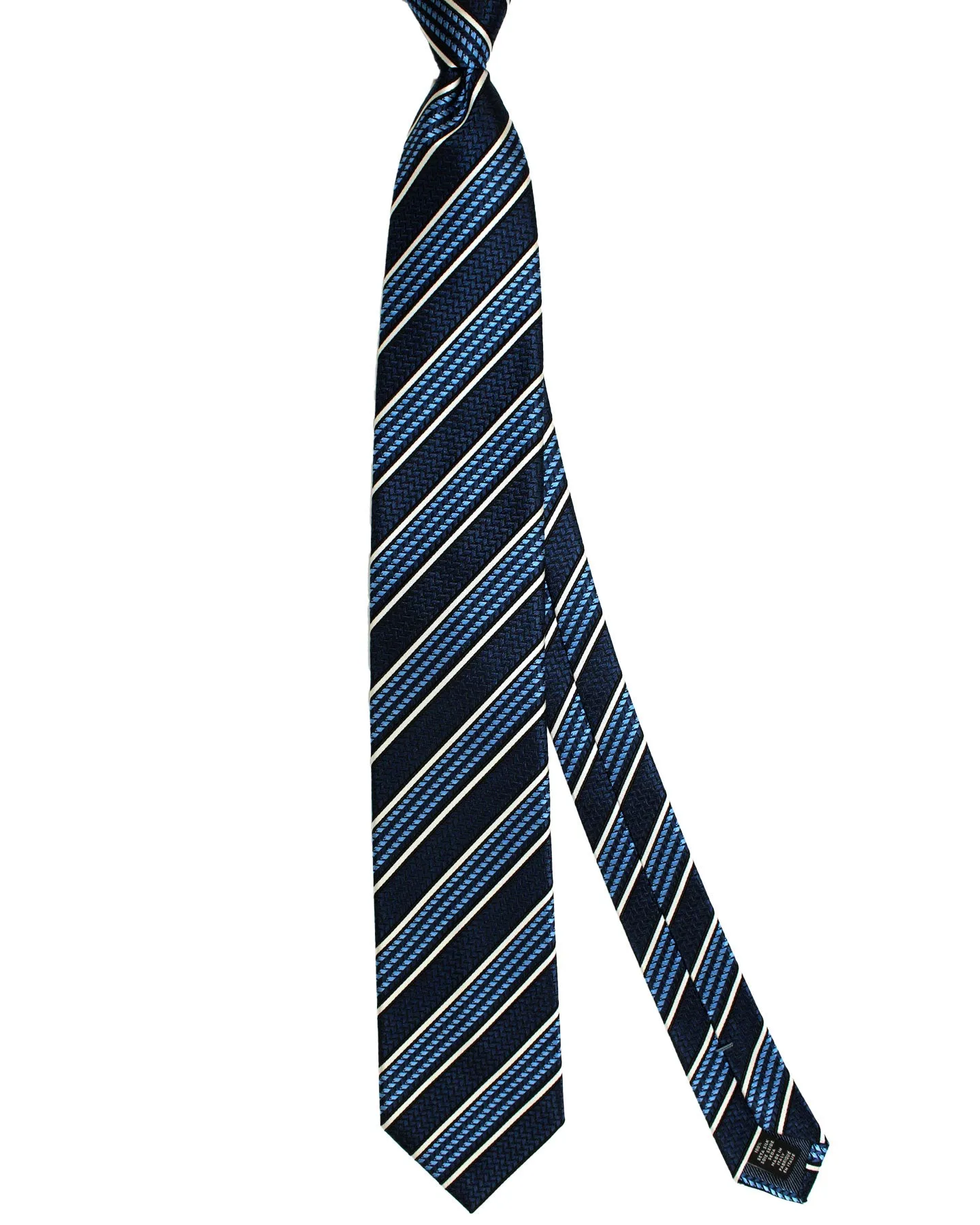 Ermenegildo Zegna Tie Navy Blue Stripes