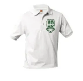 Esperanza Short Sleeve Polo Shirt - White w/ Printed School Logo