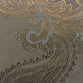 Gold with Lilac Jacquard Woven Paisley design Lining