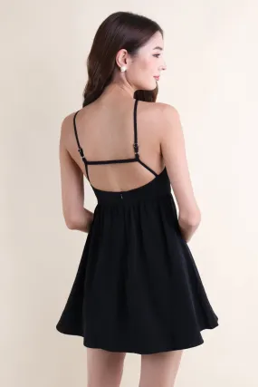 JEMMA HALTER LOW-BACK DRESS IN BLACK