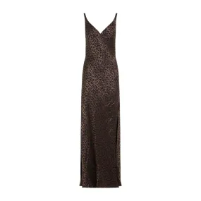 LEOPARD JACQUARD LONG DRESS