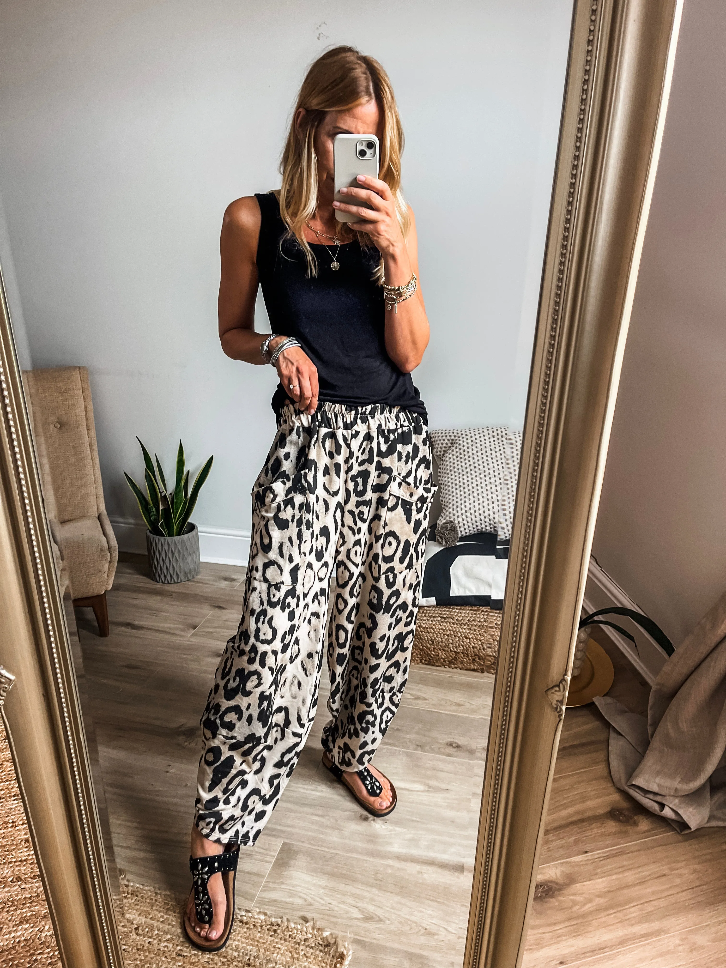 Leopard Print Balloon Trousers