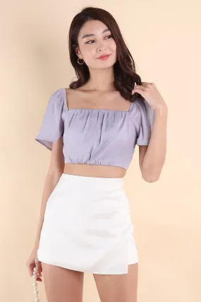 LUMIERE RUCHED TOP IN PERIWINKLE