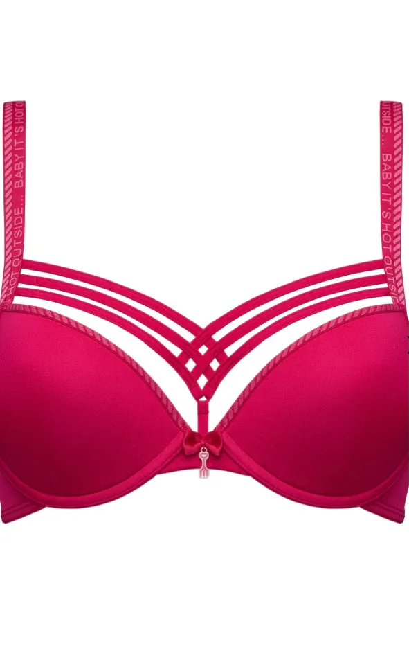 MD Dame de Paris Azalea Red Push-Up Bra