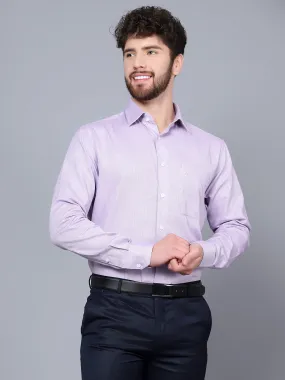 Men's Light Purple Formal Self textured Full Sleeve Shirt