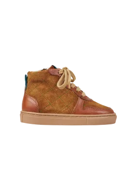 Quilted sneaker - Cognac