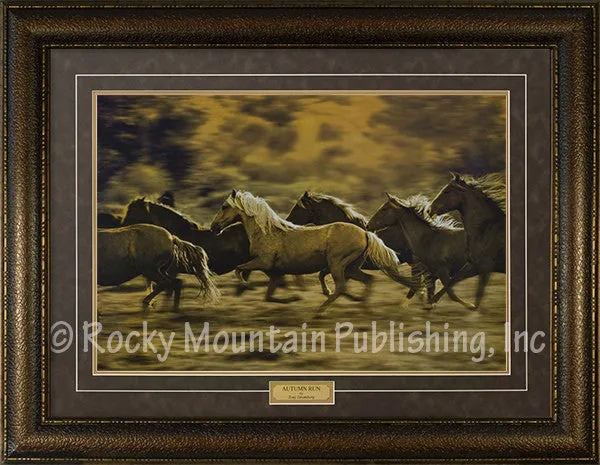 "Autumn Run" Western Framed & Matted Horse Print