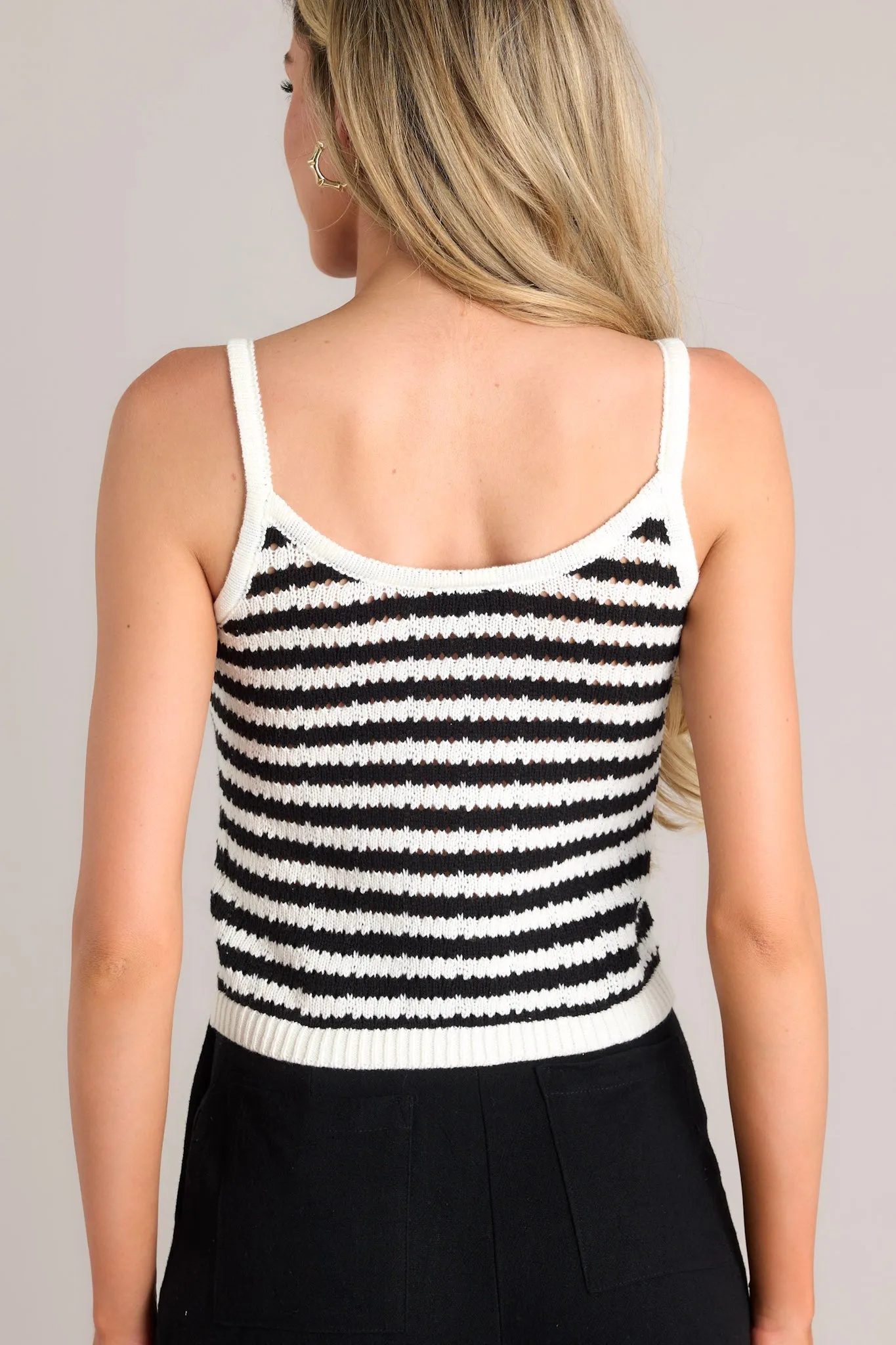 Radiant Reflections Black Stripe Knit Tank