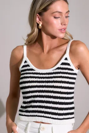 Radiant Reflections Black Stripe Knit Tank