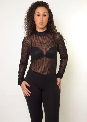 Shine On Me Mesh Studded Bodysuit