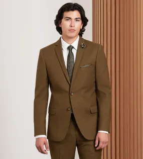 Slim Fit Caramel Solid Suit