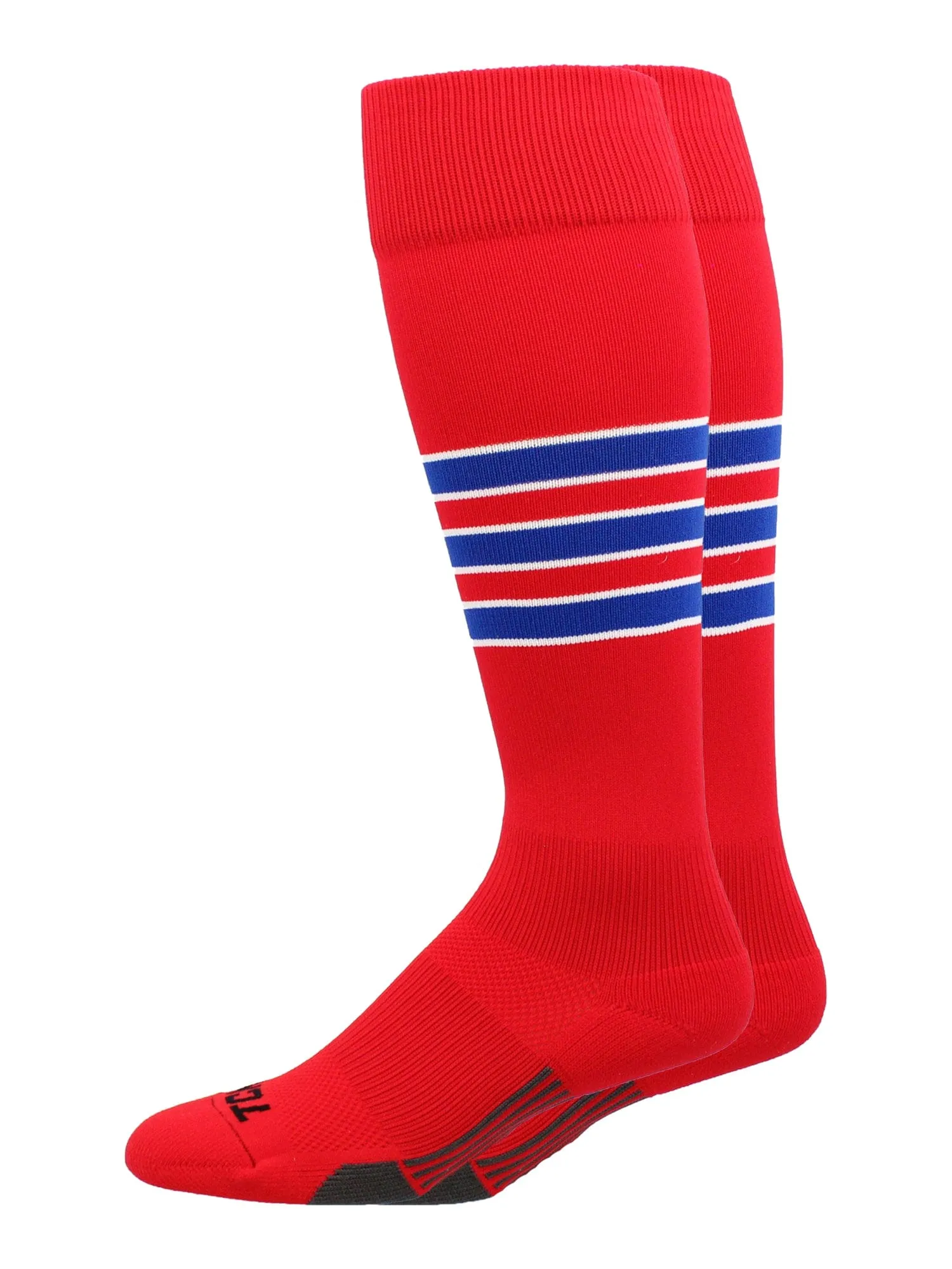 Striped Baseball Socks Over the Calf Dugout Pattern D