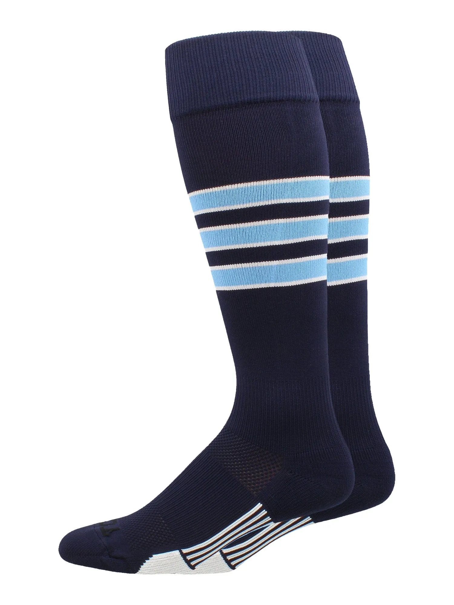 Striped Baseball Socks Over the Calf Dugout Pattern D