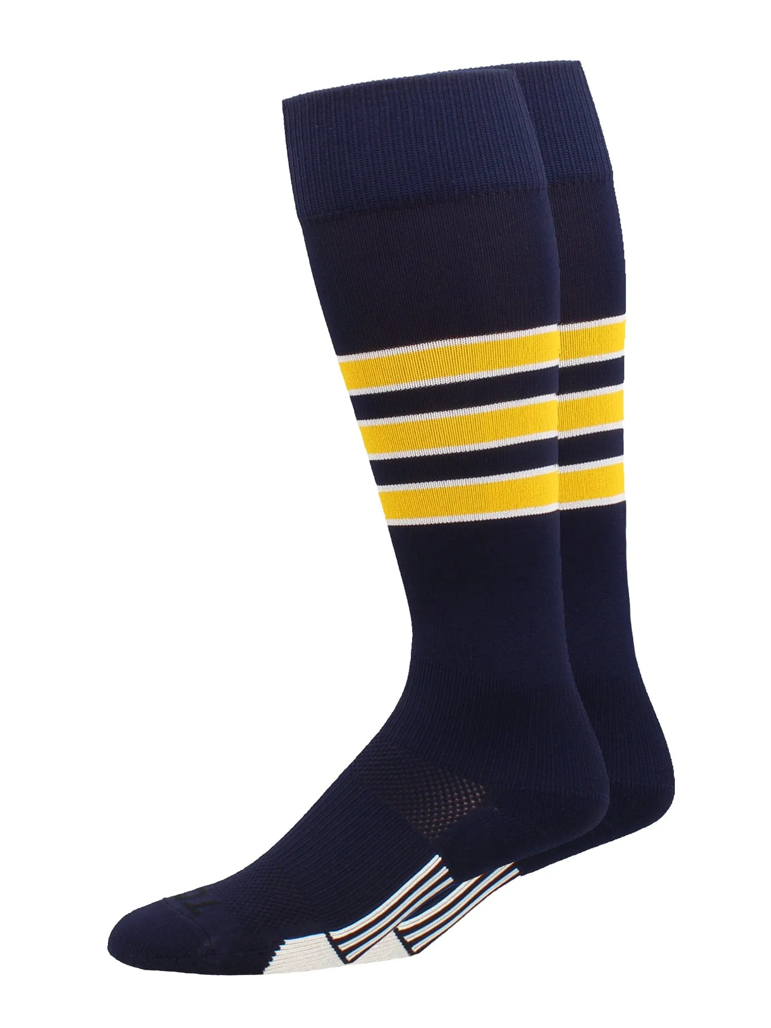 Striped Baseball Socks Over the Calf Dugout Pattern D