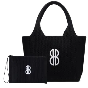 Sutton City Tote - Black Stripe Monogram - Large