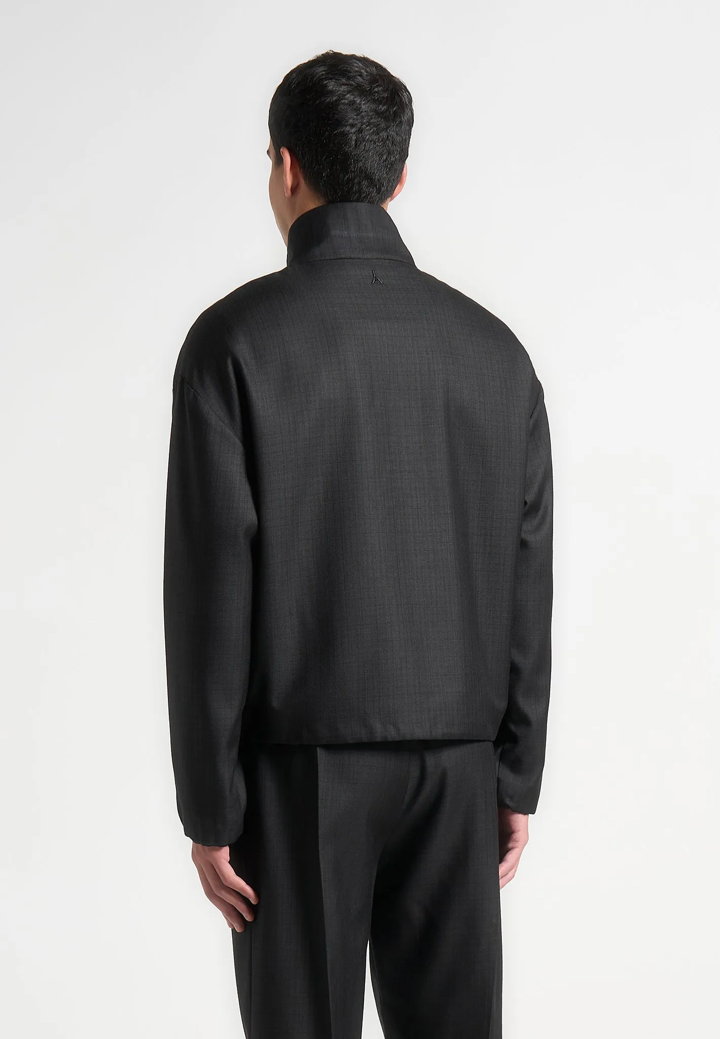 Tailored Funnel Neck Jacket - Black