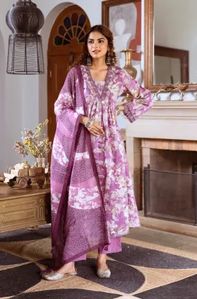 Tejaswi Lilac Floral Suit Set