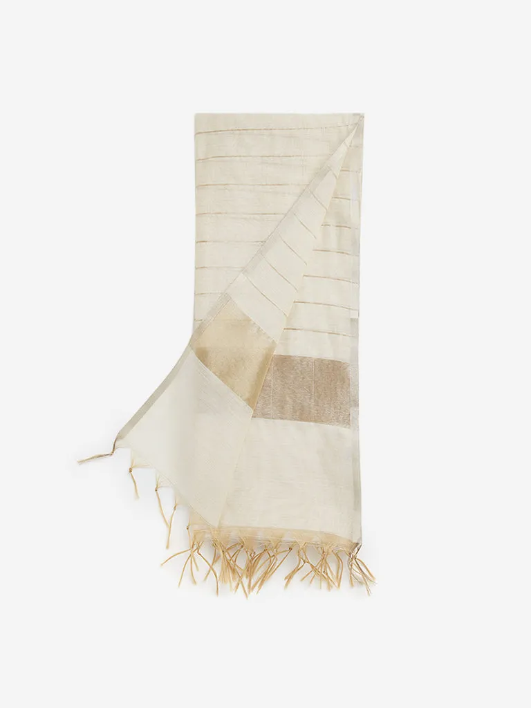 Utsa Off-White Chanderi Dupatta