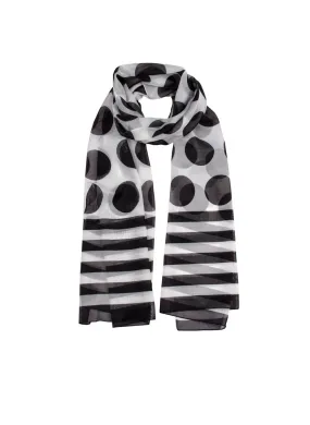 Women's Spots and Stripes Print Lightweight Scarf